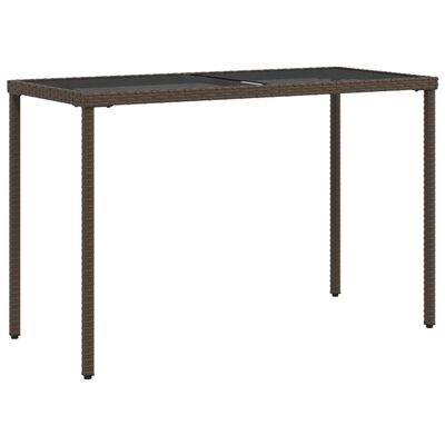 vidaXL Table de jardin dessus en verre marron 115x54x74 cm poly rotin