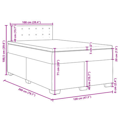 vidaXL Sommier à lattes de lit avec matelas Cappuccino 120x200 cm