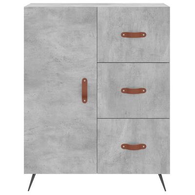 vidaXL Buffet haut Gris béton 69,5x34x180 cm Bois d'ingénierie