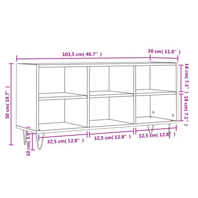 vidaXL Meuble TV chêne marron 103,5x30x50 cm bois d'ingénierie