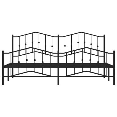 vidaXL Cadre de lit métal sans matelas avec pied de lit noir 193x203cm