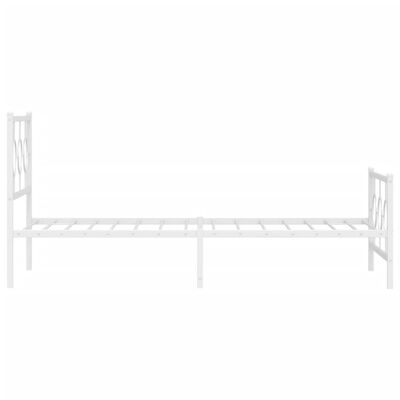 vidaXL Cadre de lit métal sans matelas et pied de lit blanc 100x200 cm