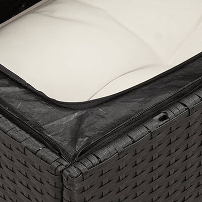 vidaXL Salon de jardin 7 pcs avec coussins noir résine tressée