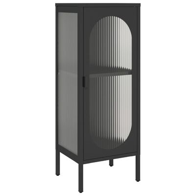 vidaXL Buffet noir 40x35x105 cm verre et acier