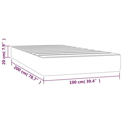 vidaXL Matelas de lit à ressorts ensachés Gris foncé 100x200x20 cm