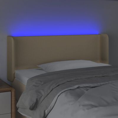 vidaXL Tête de lit à LED Crème 103x16x78/88 cm Tissu