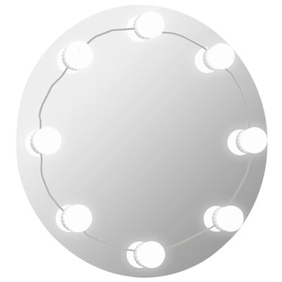 vidaXL Miroir mural avec lampes LED Rond Verre