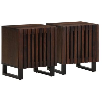 vidaXL Tables de chevet 2 pcs 40x34x46 cm bois de manguier massif