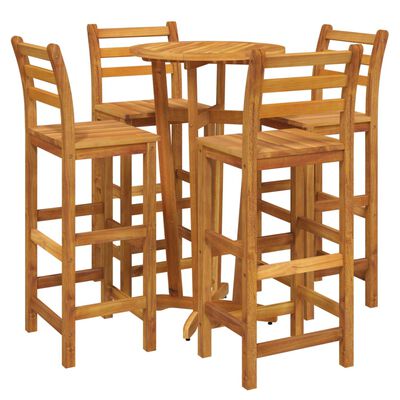 vidaXL Ensemble de bar de jardin 5 pcs bois d'acacia solide