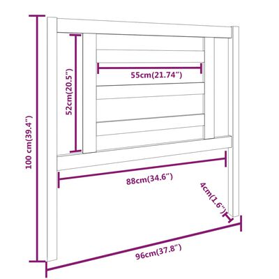 vidaXL Tête de lit Gris 96x4x100 cm Bois massif de pin