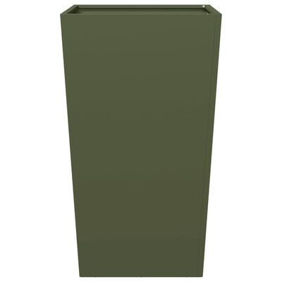 vidaXL Jardinières 2 pcs vert olive 45x45x75 cm acier