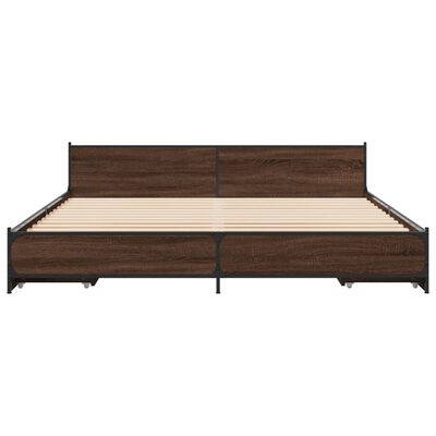 vidaXL Cadre de lit avec tiroirs sans matelas chêne marron 180x200 cm