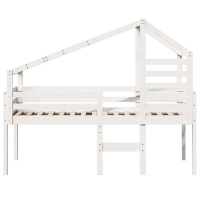 vidaXL Lit haut avec toit blanc 75x190 cm bois de pin massif