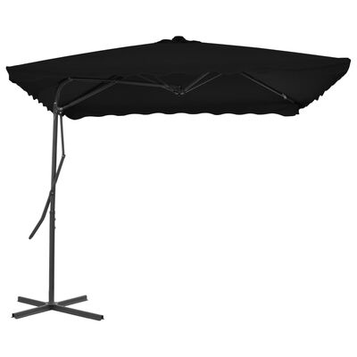 vidaXL Parasol de jardin avec mât en acier noir 250x250x230 cm