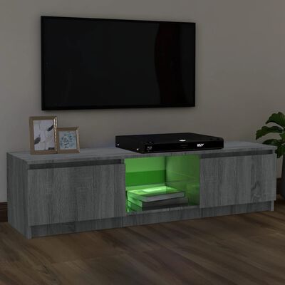 vidaXL Meuble TV avec lumières LED sonoma gris 120x30x35,5 cm