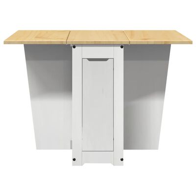 vidaXL Table à manger papillon pliable Corona blanc bois de pin massif