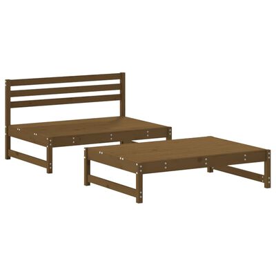 vidaXL Salon de jardin 2 pcs marron miel bois de pin massif