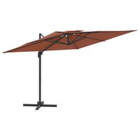 vidaXL Parasol cantilever à double toit Terre cuite 400x300 cm