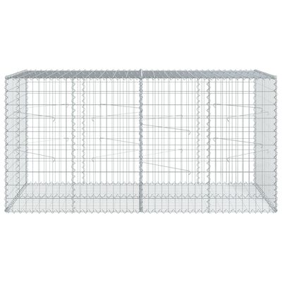 vidaXL Panier gabion avec couvercle 200x100x100 cm fer galvanisé