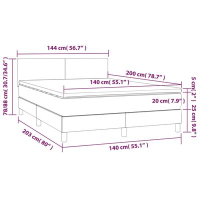 vidaXL Sommier à lattes de lit avec matelas Noir 140x200 cm Tissu