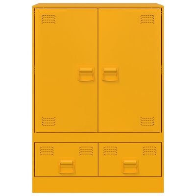 vidaXL Buffet jaune moutarde 67x39x95 cm acier