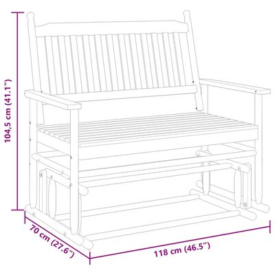 vidaXL Banc balancelle gris 118x70x104,5 cm bois massif de peuplier