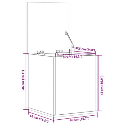 vidaXL Boîte de rangement noir 40x42x46 cm bois d'ingénierie