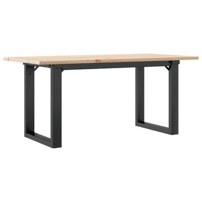 vidaXL Table basse cadre en O 90x40x45 cm bois de pin massif et fonte