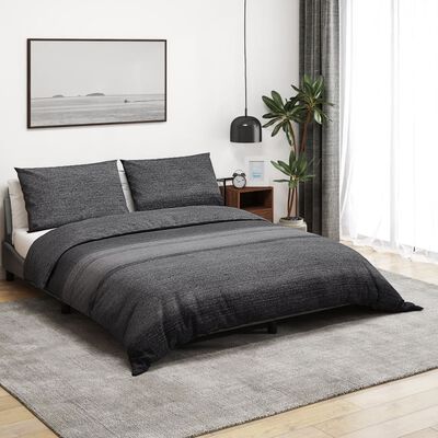 vidaXL Ensemble de housse de couette gris foncé 140x200 cm Coton