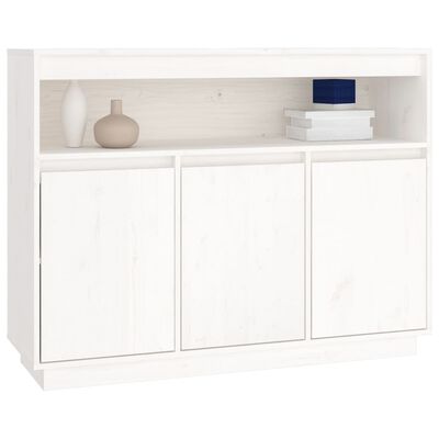 vidaXL Buffet Blanc 104,5x34x80 cm Bois massif de pin