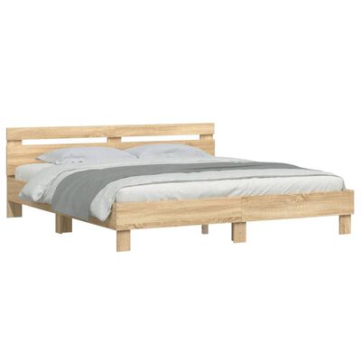 vidaXL Cadre de lit sans matelas chêne sonoma 200x200 cm