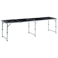 vidaXL Table de bière-pong pliable 240 cm Noir