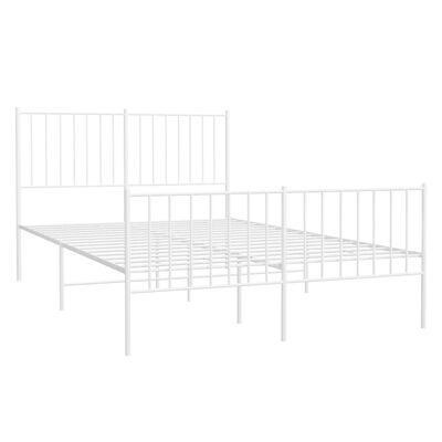 vidaXL Cadre de lit métal sans matelas et pied de lit blanc 120x190 cm