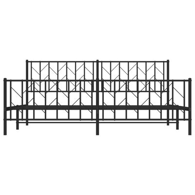 vidaXL Cadre de lit métal sans matelas avec pied de lit noir 193x203cm