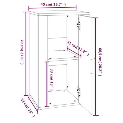 vidaXL Buffet Sonoma gris 40x33x70 cm Bois d'ingénierie