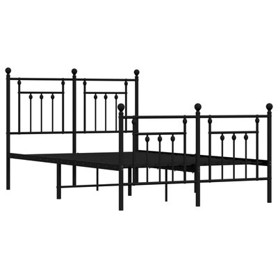 vidaXL Cadre de lit métal sans matelas avec pied de lit noir 120x200cm