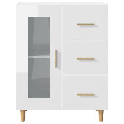 vidaXL Buffet Blanc brillant 69,5x34x90 cm Bois d'ingénierie