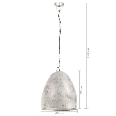 vidaXL Lampe suspendue industrielle 25 W Argenté Rond 42 cm E27