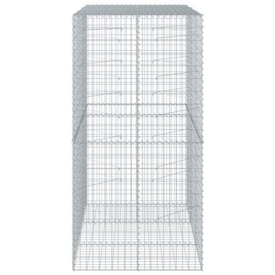 vidaXL Panier gabion avec couvercle 150x100x200 cm fer galvanisé