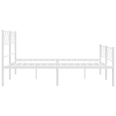 vidaXL Cadre de lit métal sans matelas et pied de lit blanc 140x190 cm