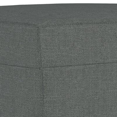 vidaXL Canapé à 3 places avec repose-pieds Gris foncé 180 cm Tissu