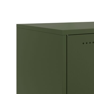 vidaXL Meuble TV vert olive 100,5x39x43,5 cm acier