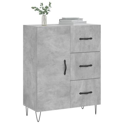 vidaXL Buffet gris béton 69,5x34x90 cm bois d'ingénierie