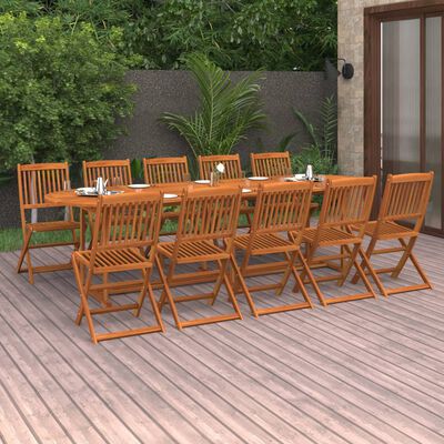 vidaXL Ensemble à manger de jardin 11 pcs 280x90x75 cm bois d'acacia