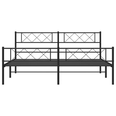 vidaXL Cadre de lit métal sans matelas avec pied de lit noir 200x200cm