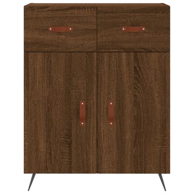 vidaXL Buffet haut Chêne marron 69,5x34x180 cm Bois d'ingénierie