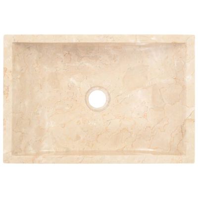 vidaXL Lavabo 45x30x12 cm marbre crème brillant