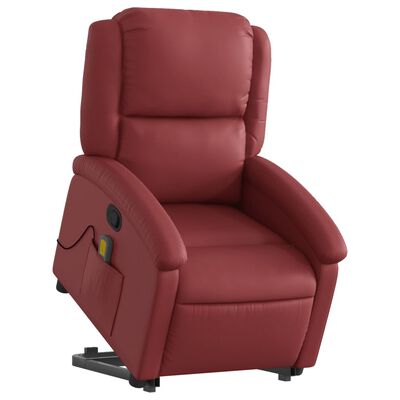 vidaXL Fauteuil inclinable de massage Rouge bordeaux Similicuir