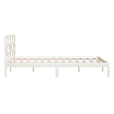 vidaXL Cadre de lit Blanc 180x200 cm Super King Bois massif