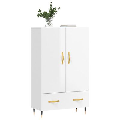 vidaXL Buffet haut blanc brillant 69,5x31x115 cm bois d'ingénierie